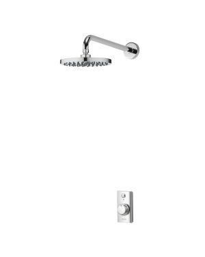 Aqualisa Chrome Turbostream Fixed Powerful Shower Head And Wall Arm